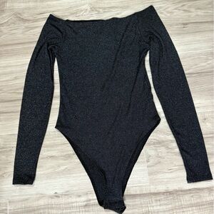 H&M Dark-colored, M-sized women's bodysuit with glitter